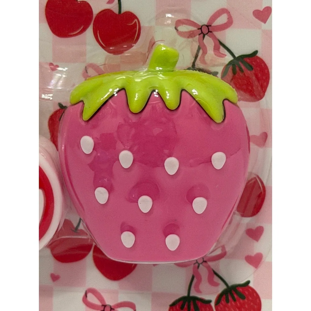 Fourstar Group Fruit Pencil Sharpener Set 2PC Cherry and Strawberry Pink Red NEW